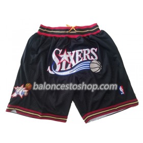 NBA Philadelphia 76ers Pantalones de Bolsillo para Hombre Negro Swingman